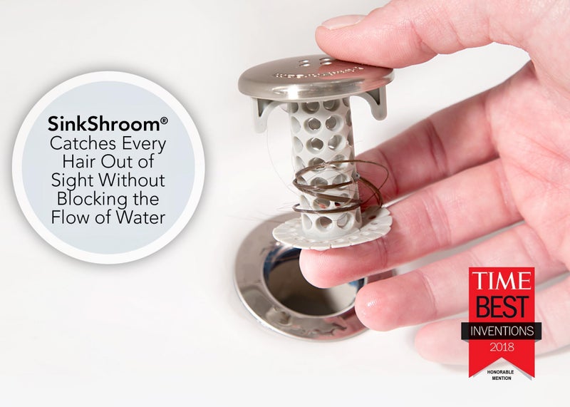 SinkShroom Revolutionary Bathroom Sink Drain Protector Hair Catcher, Strainer, Snare, Nickel Edition - Image 5